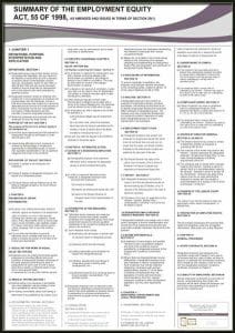 Eea4 Employment Equity Act Poster and EEA Posters for All Workplaces