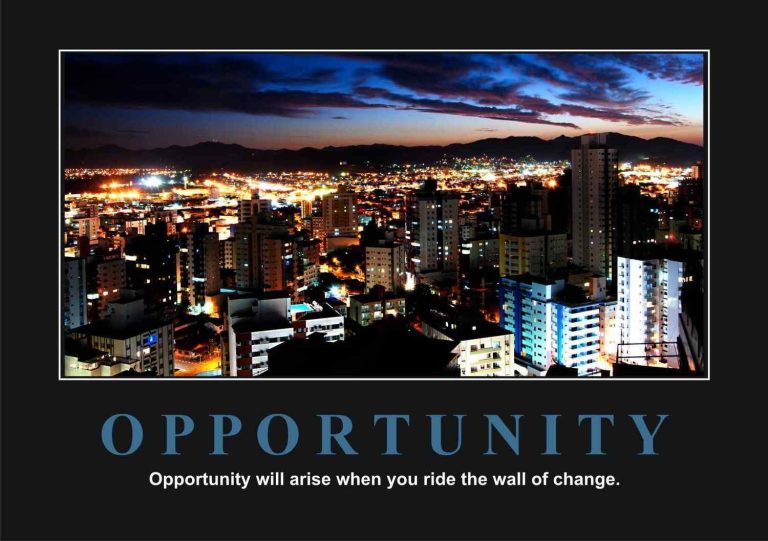 Opportunity ‑ City Motivational Posters A4 : A3 - Lazer Art & Frame