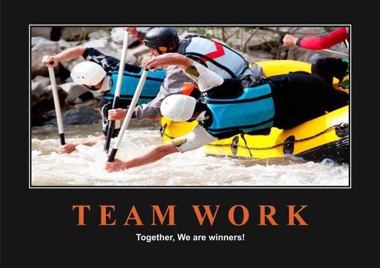Team Work ‑ Raft Motivational Posters A4 : A3 - Lazer Art & Frame