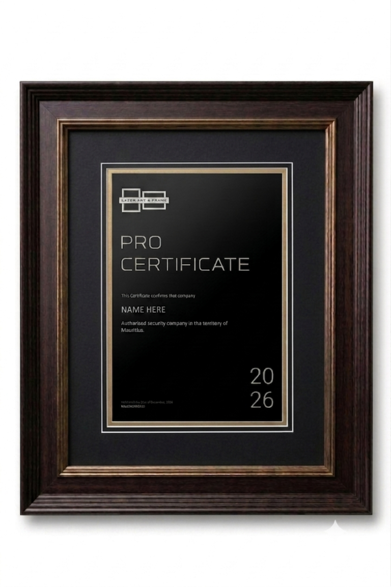 Black Black Gold Premium Degree & Diploma Frame with Double Mount - Lazer Art & Frame 1780992752069